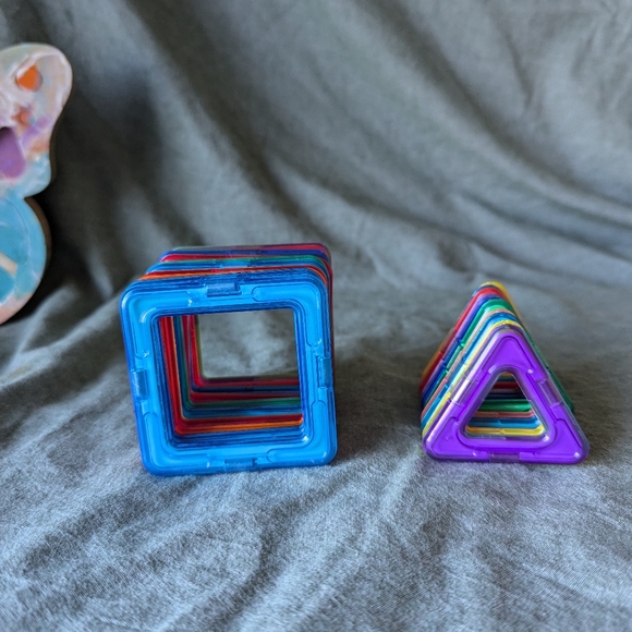 Magnet Blocks Magnaformers 20pc Set Squares Triangles Rainbow Toy Building Kids - Picture 3 of 8